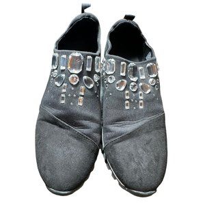 Bcbgeneration Shoes Black Sneakers Slip On‎ Jewels Size 8.5B
